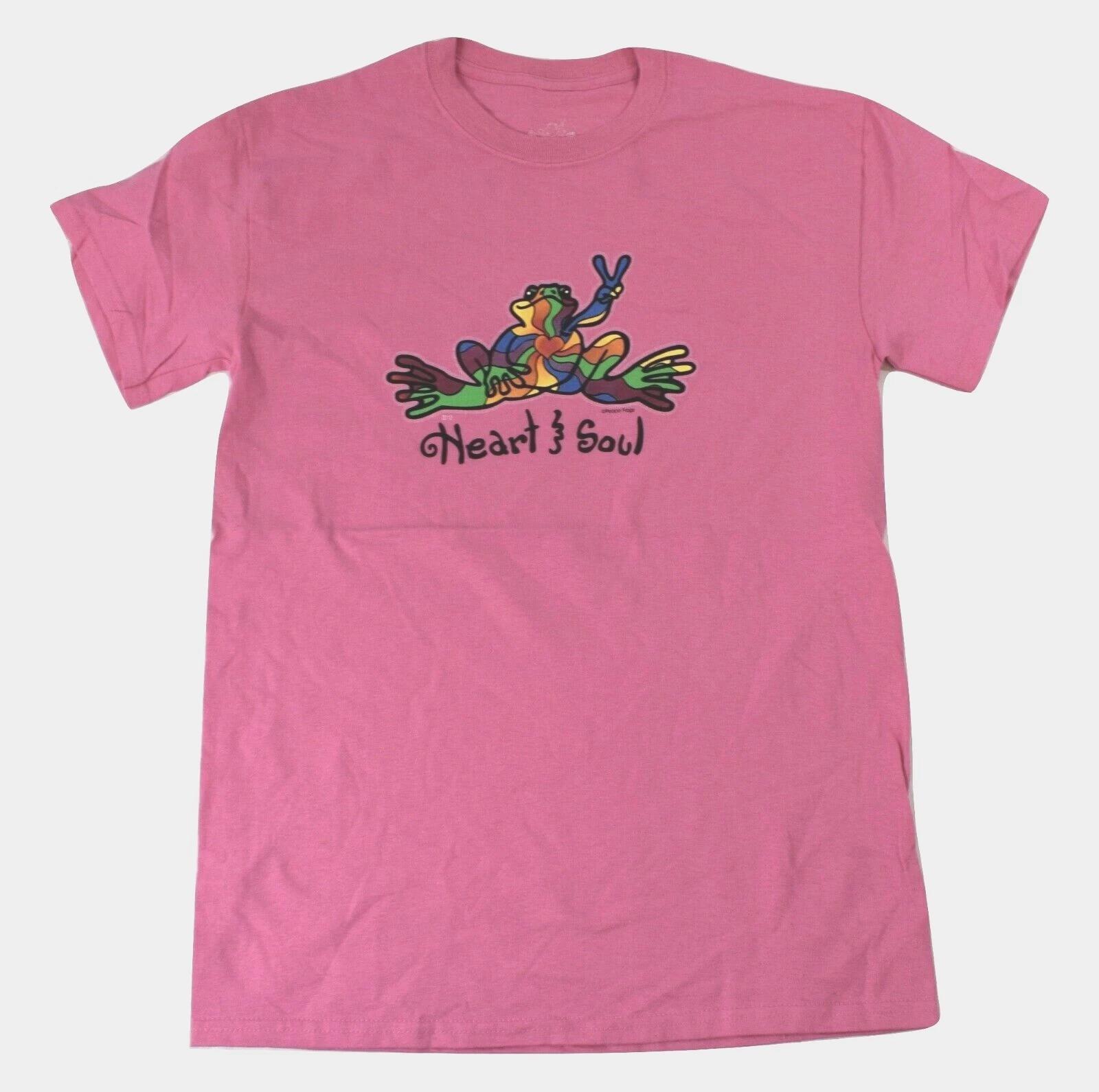 

Peace Frogs Mens Heart & Soul Azalea Pink Tee Shirt New S, 2XL XL