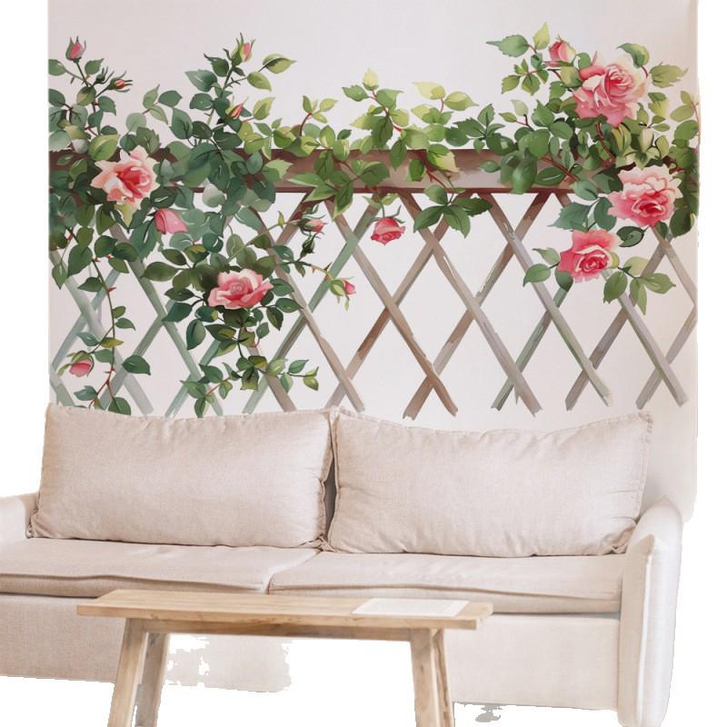 Creative Rose Vine Wall Sticker for Living Room or Restaurant Décor