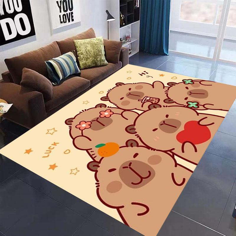 Tappeto Carino con Stampa Capibara Antiscivolo Multiuso Tappeti per Soggiorno Tappetino per Ingresso Corridoio di Casa Decorazione per la Casa