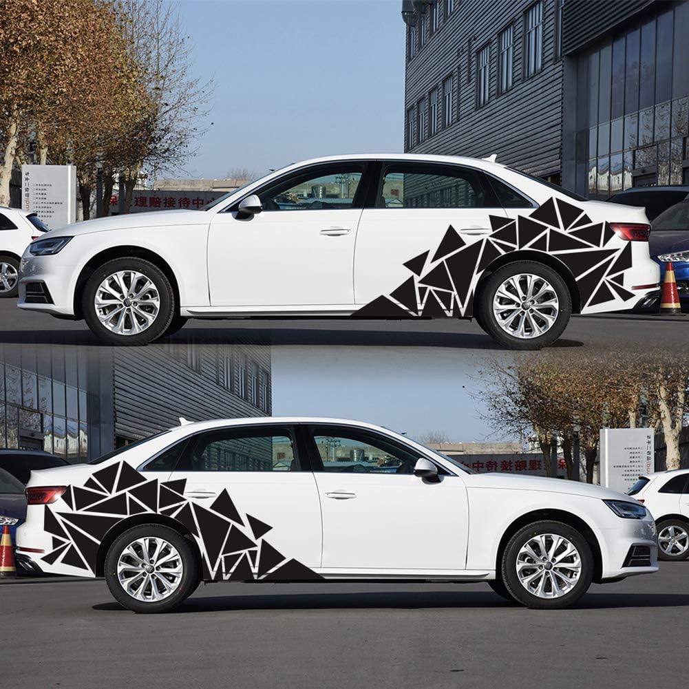 Unique Triangles Vinyl Car Side Stickers Long Stripe Big Car Decals Door Sticker Vinyl Sports Racing Decals Decorative Car Body Decoration