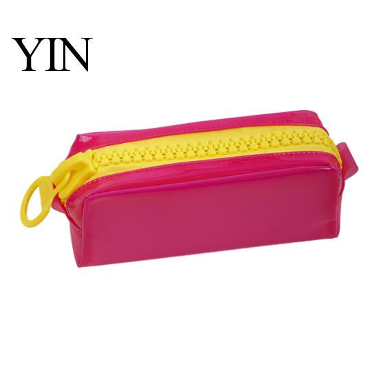 PVC Pencil Case Stationery Case, Large Capacity Pouch, Fashionable Bag Smooth Zipper Pen Organizer for School Office Student Use