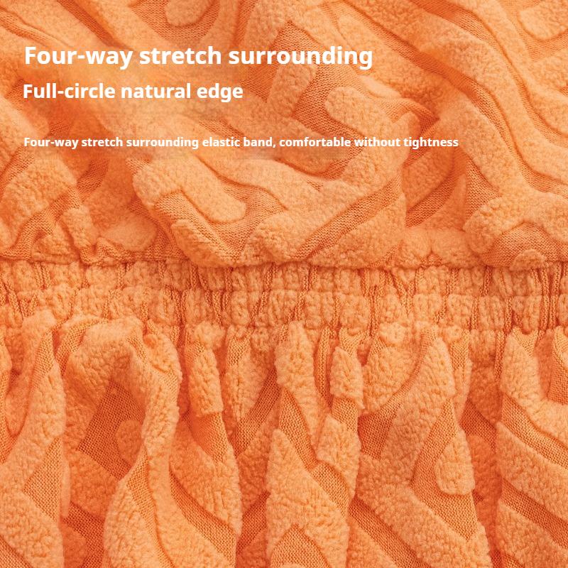 Modern Simple Chair Cover Thick Jacquard Chair Cover Elastic Full-cover One-piece Dustproof Skirt Dining Chair Cover Non-slip