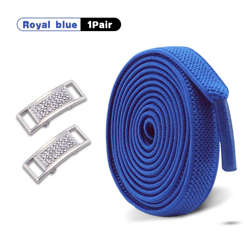 1Pair Diamond Lock Shoelaces Without ties Elastic Laces Sneakers No Tie Shoe laces Kids Adult 0.8cm Flat Shoelace for Shoes