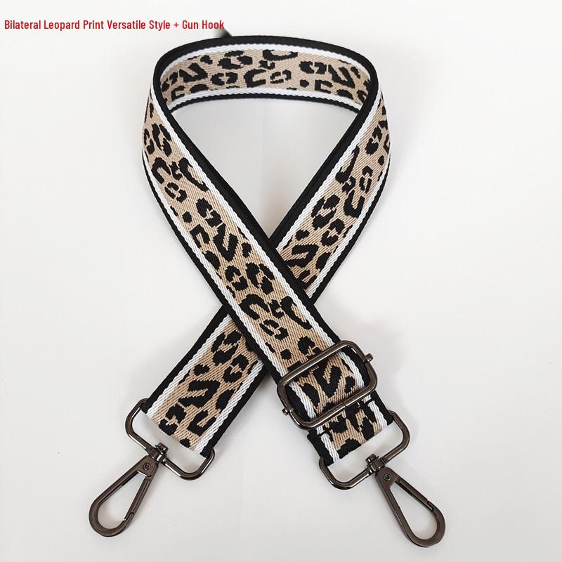Leopard Print Canvas & Leather Crossbody/Backpack Strap for Women s Bags