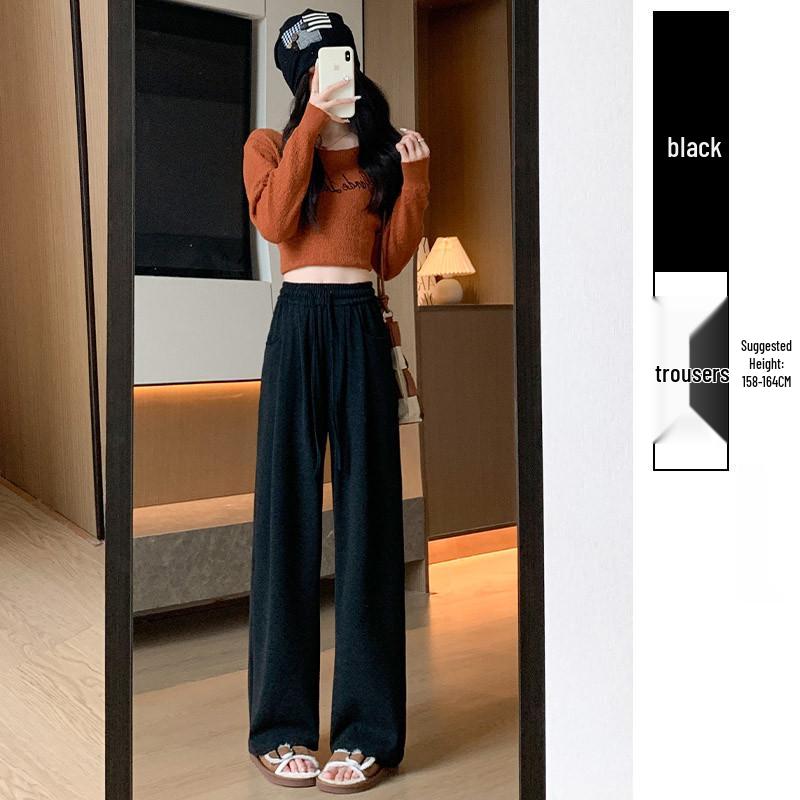 

Spring/Summer High-Waisted Slimming Wide-Leg Trousers for Petite Women L 48-54 kg