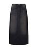 Burkeru Women'S Denim Vintage Long Skirt D-Tone Dark Indigo