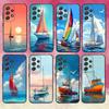 Sailing S-Ship Boat Phone Case For Samsung S25,S24,S21,S22,S23,S30,Ultra,S20,Plus,Fe,Lite,Note,10,9,5G Black Cover