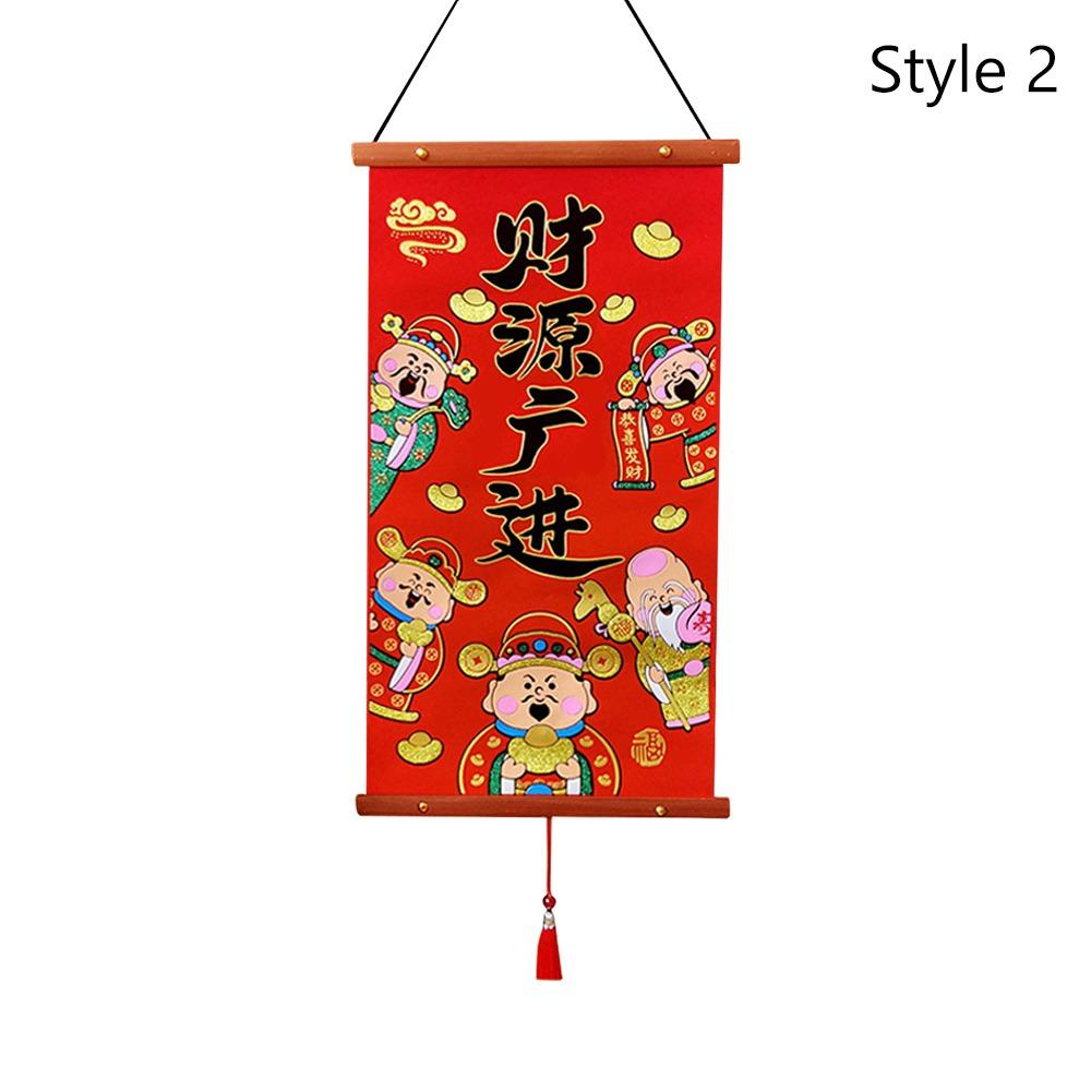  Pendentifs de Calligraphie Chinoise Rouge Flanelle Ornements pour la Maison Décoration à Suspendre Nouvel An