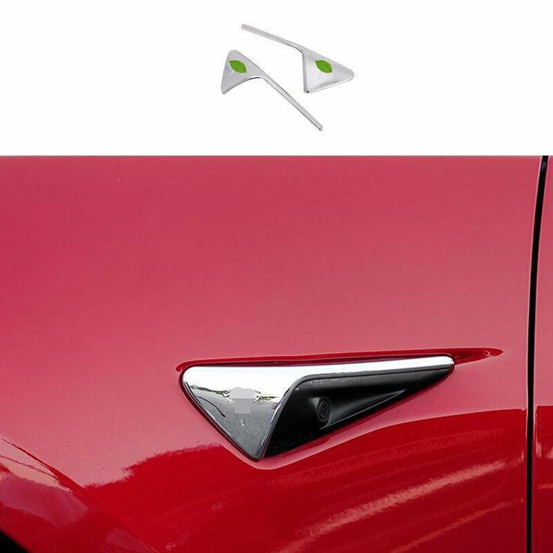 For Tesla Model 3 2017-2020 2021 ABS Chrome Outer Side Camera Cover Trim 2pcs