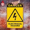 1pc Vintage Electrical Hazard Warning Sign 8x12in Metal Plaque Retro Safety Decor for Garage Bar Restaurant Door