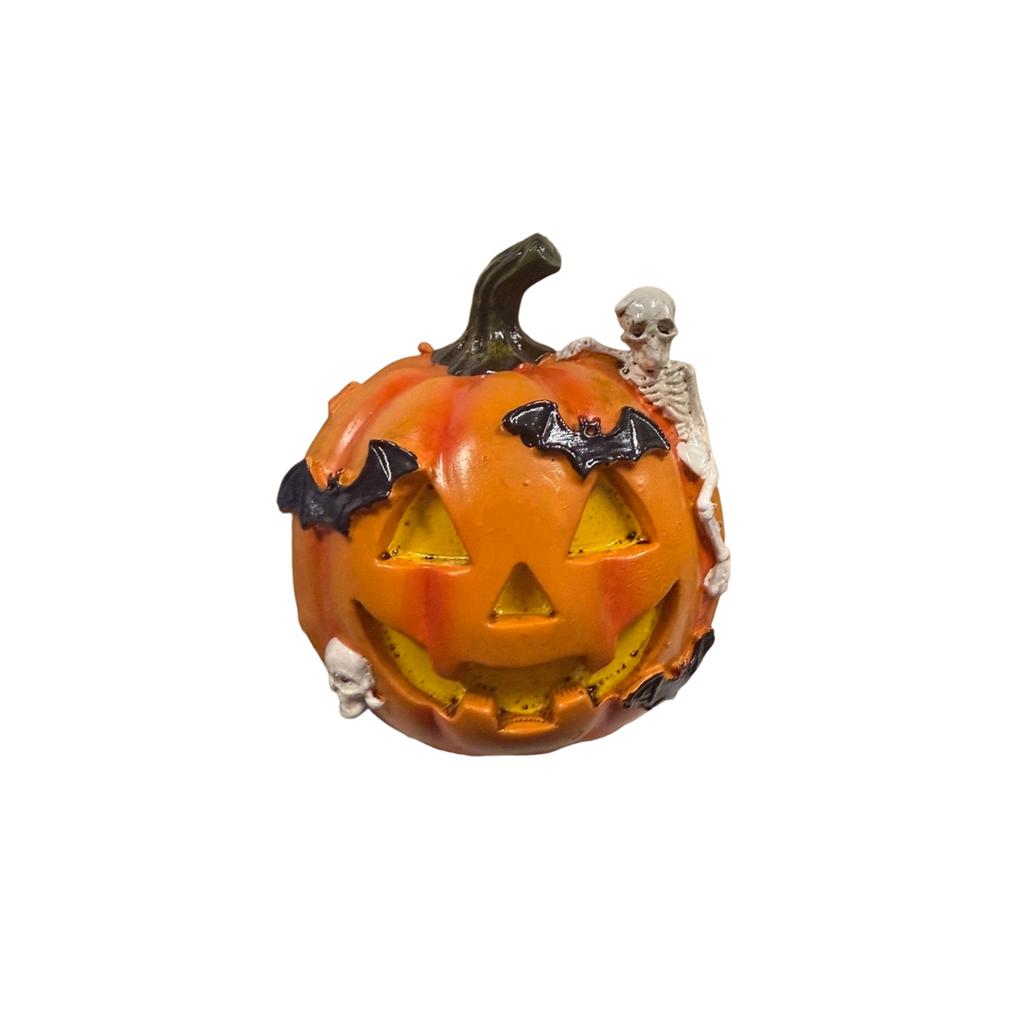 Halloween Pumpkin Skeleton Resin Figurine Decoration for Party