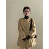 French Wool Dragon Phoenix Short Coat - Petite Loose Fit for Autumn/Winter