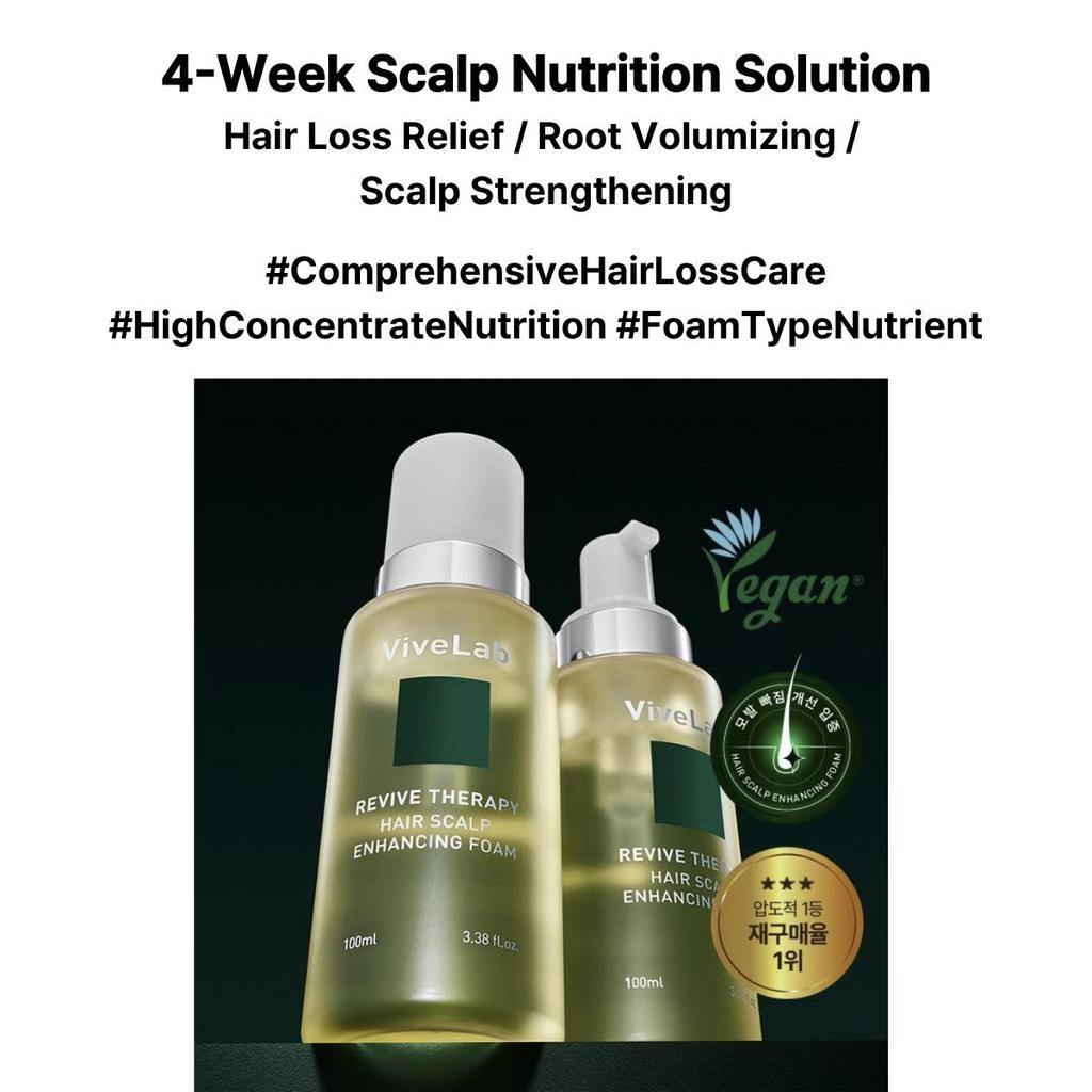 ViveLab Revive Therapy Hair Scalp Enhancing Foam 100ml /  Hair Scalp & Brow Ampoule 15ml