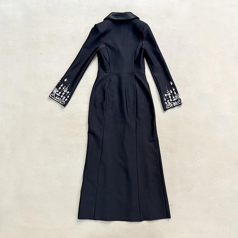 2025 Glamorous Beaded Rhinestone Suit Collar Bandage Long Evening Dress