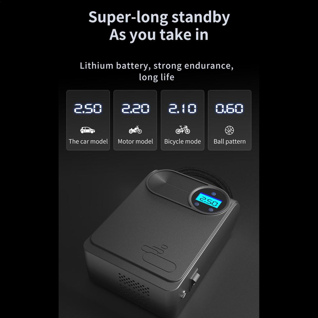 Air Pump For Car Tires Portable Auto Shut Off Automotive Inflation Tool Air Pump For Auto For Motorcycles Bikes Bicycle