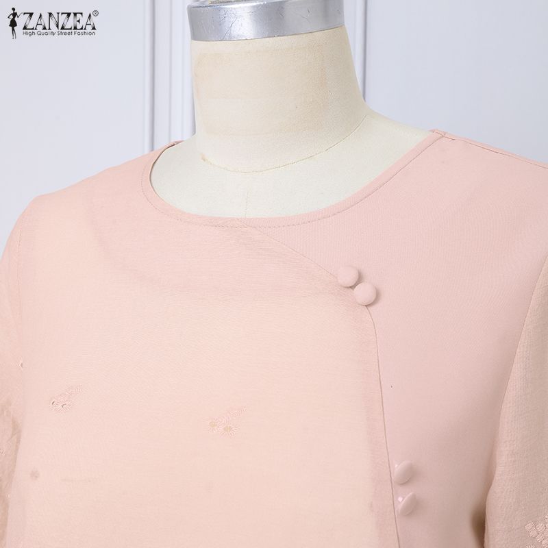 ZANZEA Women Short Sleeve Blouse and Shorts Summer Two Piece Suit Sets