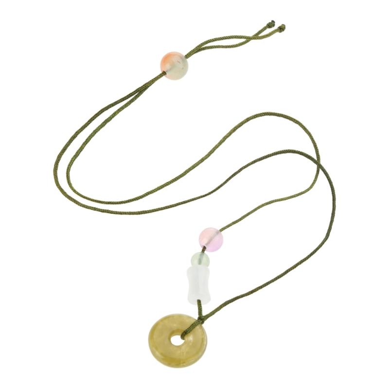 Jade Beads Safety Buckle Camellia Flower Necklace Female Temperament Long Rope Collarbone Chain Adjustable Chain Jewelry
