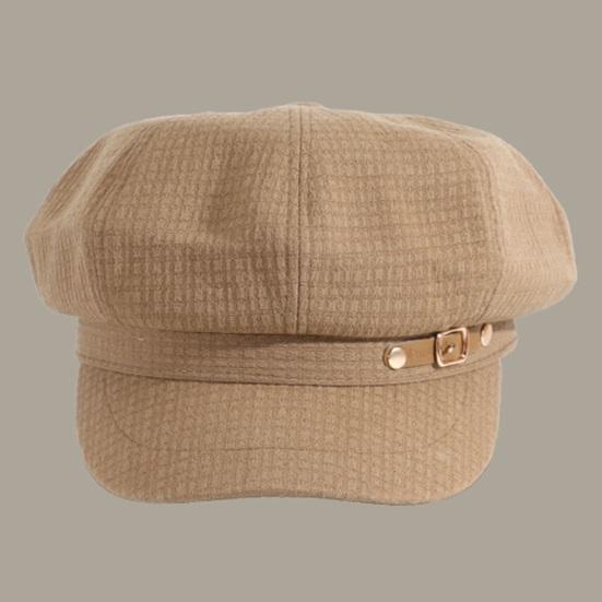 Womrn Herbst Winter Hut Maler Hut Kurze Krempe Schnalle Dekor Dome Top Retro Künstlerische Dekorative Dame Kappe