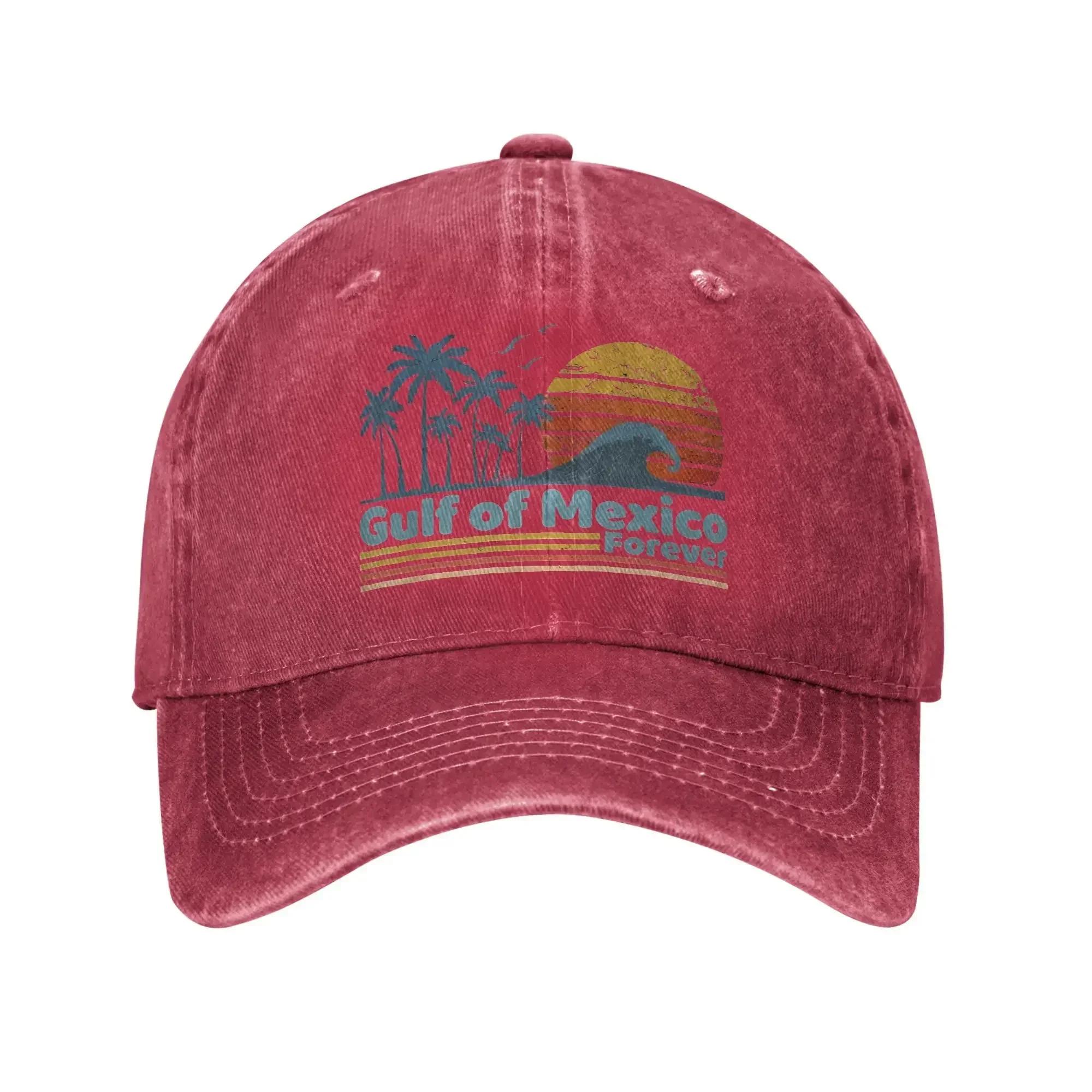 

of Mexico Forever Sunset Unisex Women Baseball Caps Mexican Beach Distressed Denim Casual All Seasons Travel Gift Snapback Hat Adjustable