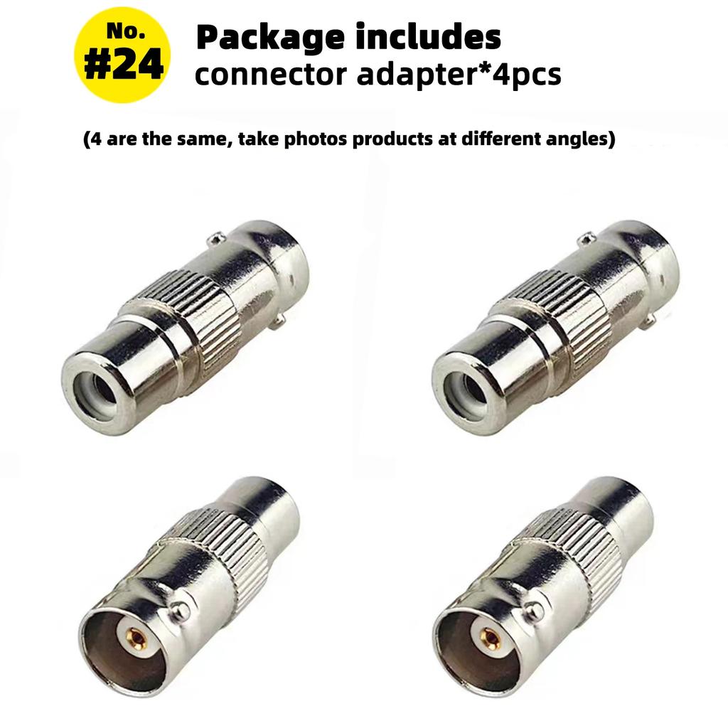 4 Pcs BNC Adapter Connector Coax Solderless RCA Q9 HD Video Plug for CCTV Camera Monitoring Radio Antenna and Video Application
