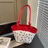 New Cherry Portable Oblique Span Bag Large Capacity Cute Versatile Premium Commuter Shoulder Bucket Bag