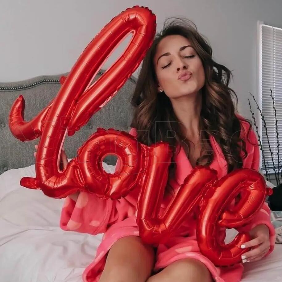 Большой 132см Цветок Розы с 108см Цепочкой LOVE Фольгированные Шары для Дня Святого Валентина Свадьбы Помолвки Юбилея Романтической Вечеринки Декор