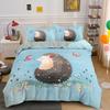 Hedgehog Duvet Cover King Queen 3D Lovely Animal Bedding Set For Kids Teens Adults Wildlife Quilt Cover Pillowcase Child Gifts