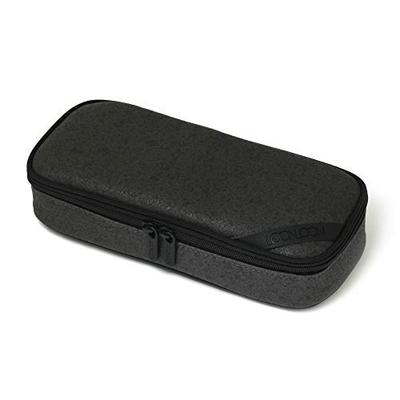 LOONLOON 663 Stone Pencil Case, Dark Gray, Large Capacity, Stylish, Two-Story, Multifunctional