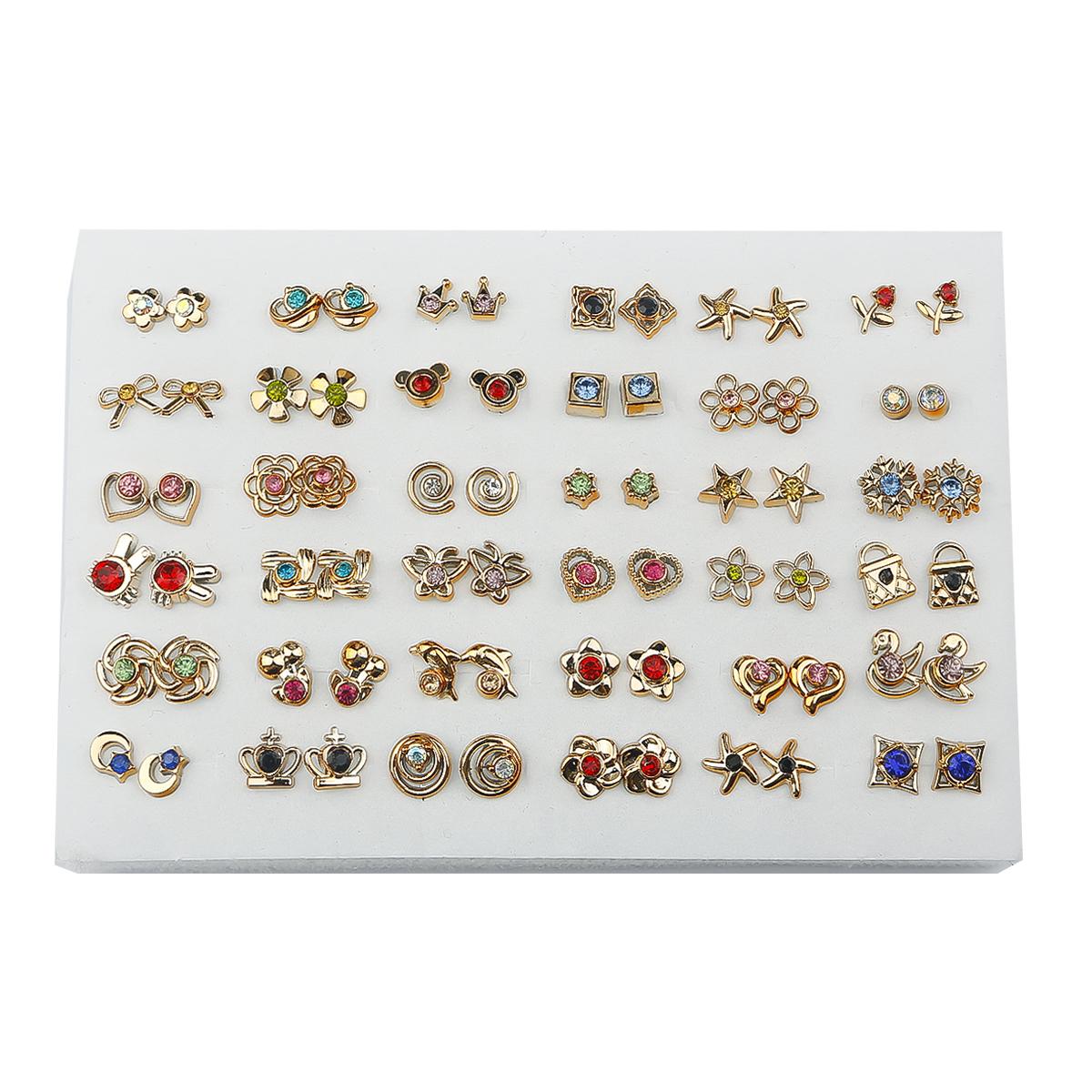 

36 пар/упак. Новые серьги в корейском стиле, простые геометрические случайные смешанные пластиковые серьги для женщин с пирсингом ушей Length: 1cm 36pairs/pack