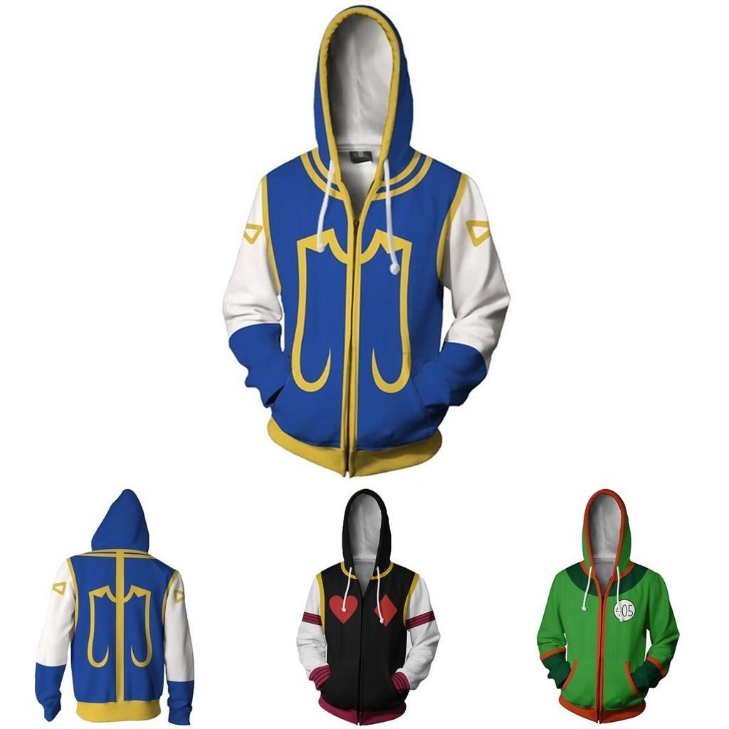 Warm und gemütlich Hunter Hunter Hisoka Killua Reißverschlussjacke Cosplay Kostüm Hoodie