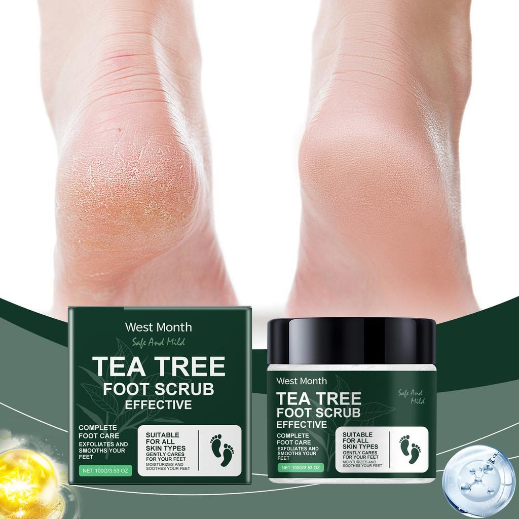 West Month Tea Tree Foot Scrub Exfoliating And Moisturizing For Soft Silky Feet 100g