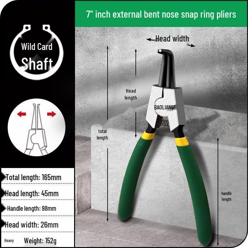 Multifunctional Yellow Retaining Ring Pliers Set: Internal & External Circlip and Spring Pliers