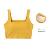 Women's Cotton Strap Tank Top with Built-in Chest Pads - Crop Top Bandeau Base Layer