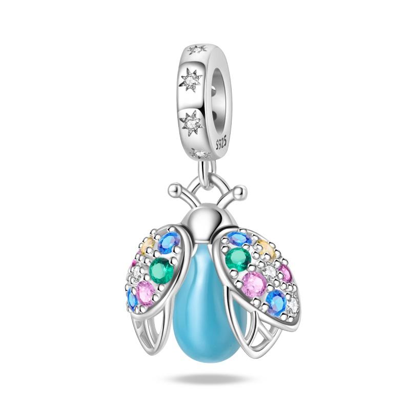 Copper Glow In The Dark Firefly Dangle Charm Bead Fits Bracelet Necklace Women Fashion Collection Diy Pendant Luxury Jewelry