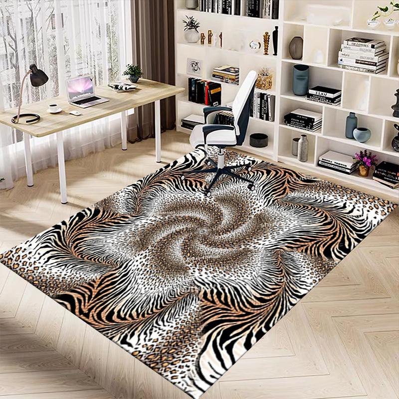 1PC Zebra Print Leopard Print Extra Large Non Slip Floor carpet, Office, family, bedroom Large Area Rug Indoor Rugs, Vibrant Colors