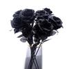 Pure Black Simulation Rose Bouquet Gothic Style Fake Rose Flower  Halloween Ghost Festival Gift