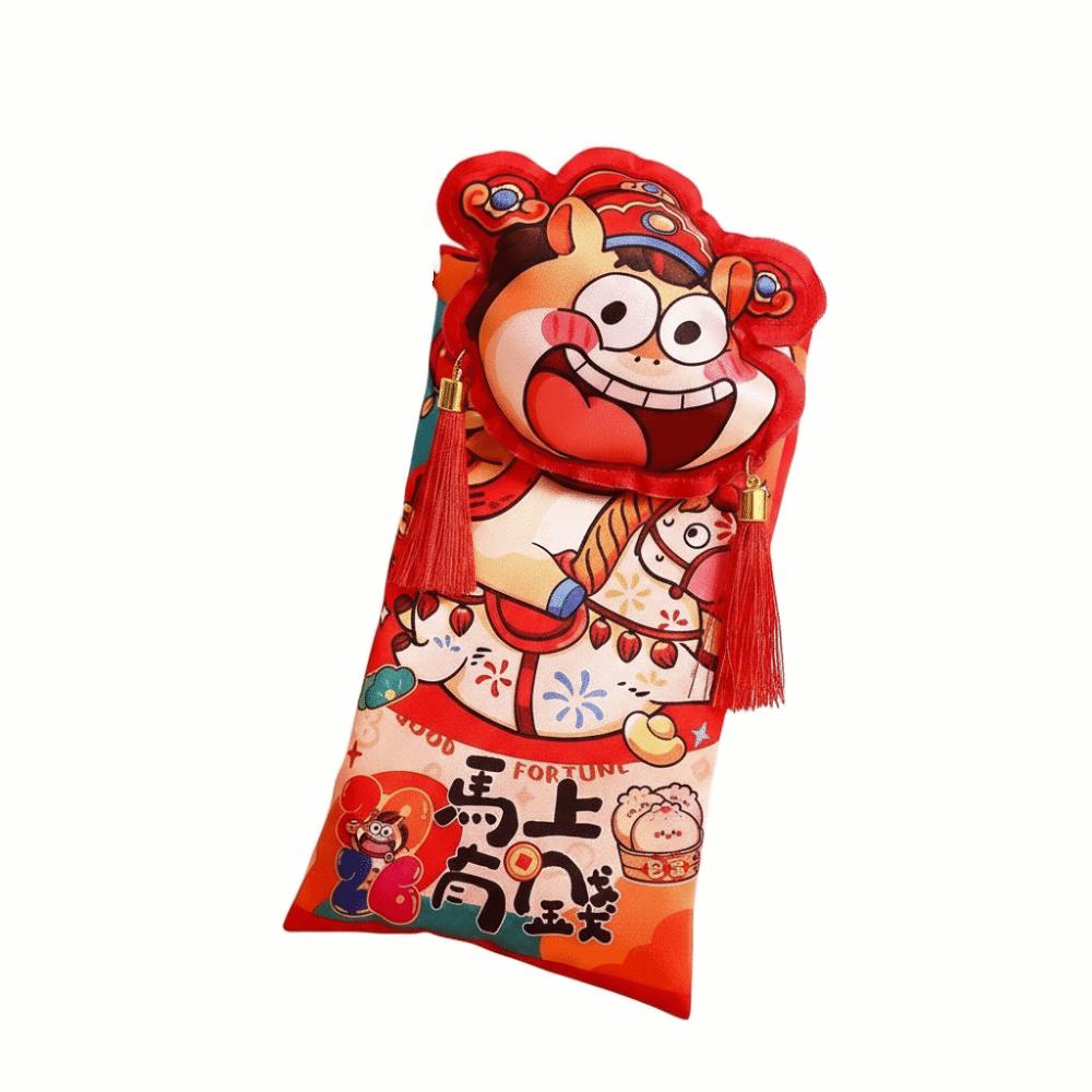 Cartoon Money Pocket With Shoulder Straps Red Envelope New Year's Blessing Bag  Wedding Birthday