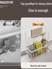 Slope Kitchen Sink Rack: No-Punch Rag & Soap Holder with Draining Function