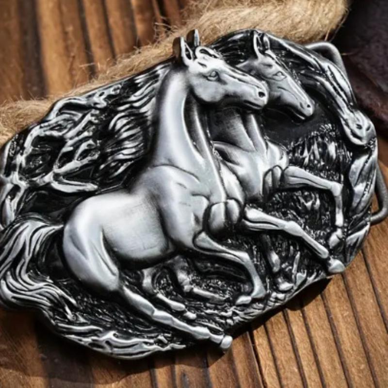 Western Belt Buckle Initial Vintage-Cowboy Rodeo Silver Large Belt Buckle For Men Women