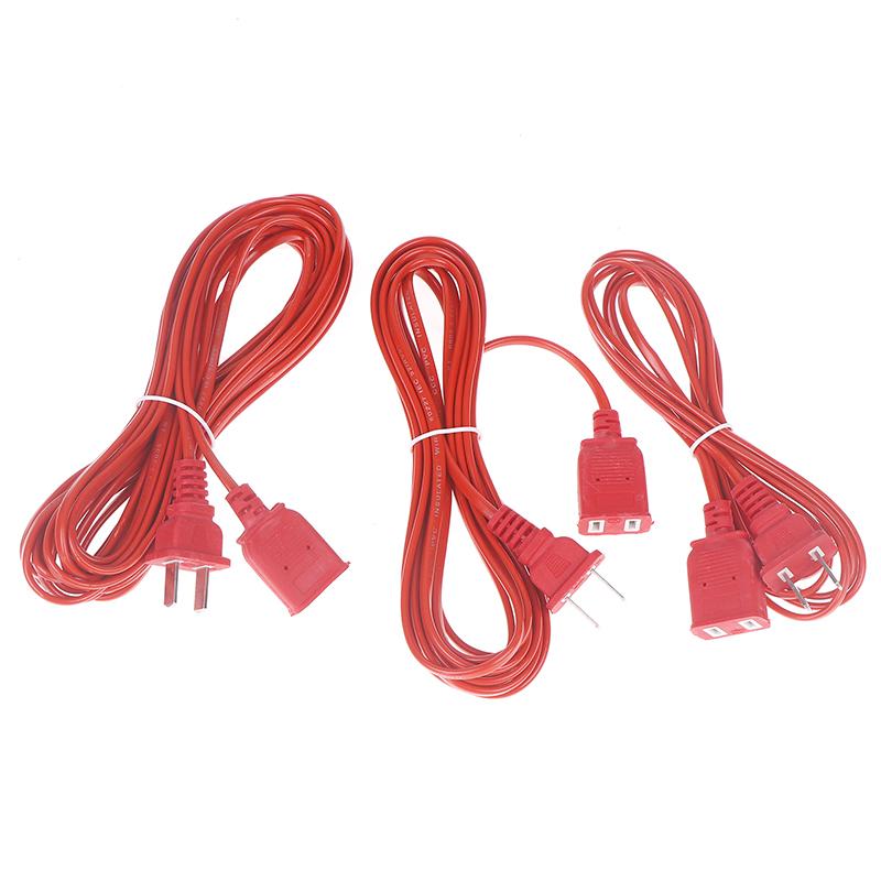 Ac Power Cord White Black Red Line With On/Off Switch Button Cables Wire Two-Pin Plug Cable Extension Cords Adapter
