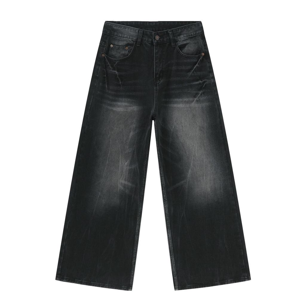 Men's | American Lightning Wash Loose Straight Wide Leg Jeans Casual Versatile Daily
