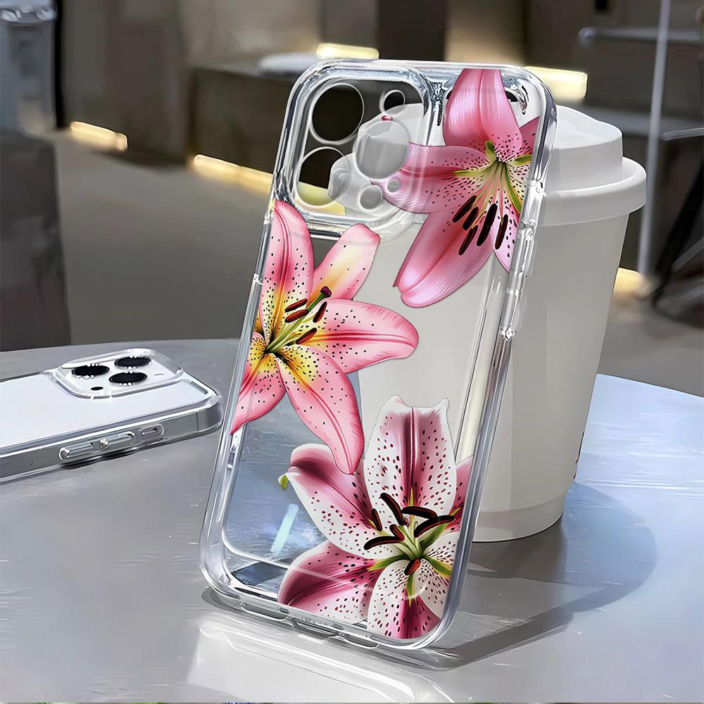 White Daisy Floral Print Transparent Phone Case For Samsung A56 5G A36 S26 S25 Ultra S24 FE S23 S22 A55 A54 A35 A17 A16 A15 A26