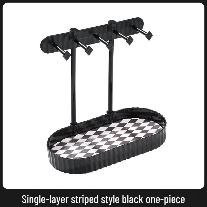 

White Multifunctional Jewelry Organizer: Necklace Stand, Ring Box, Earring Holder for Dressing Table