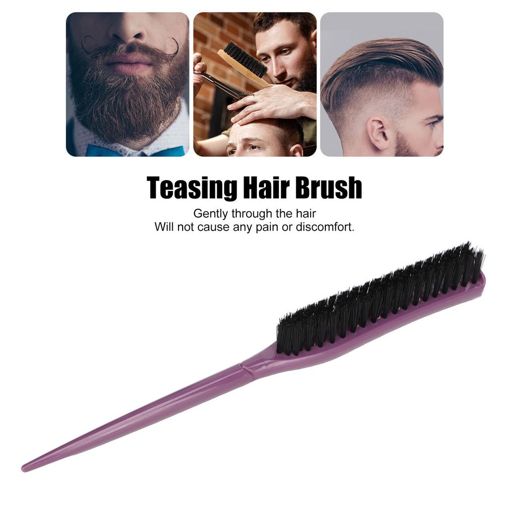 Teasing Hair Brush Hair Care Portable 3 Row Teasing Brush for Beard Salon Travel Home