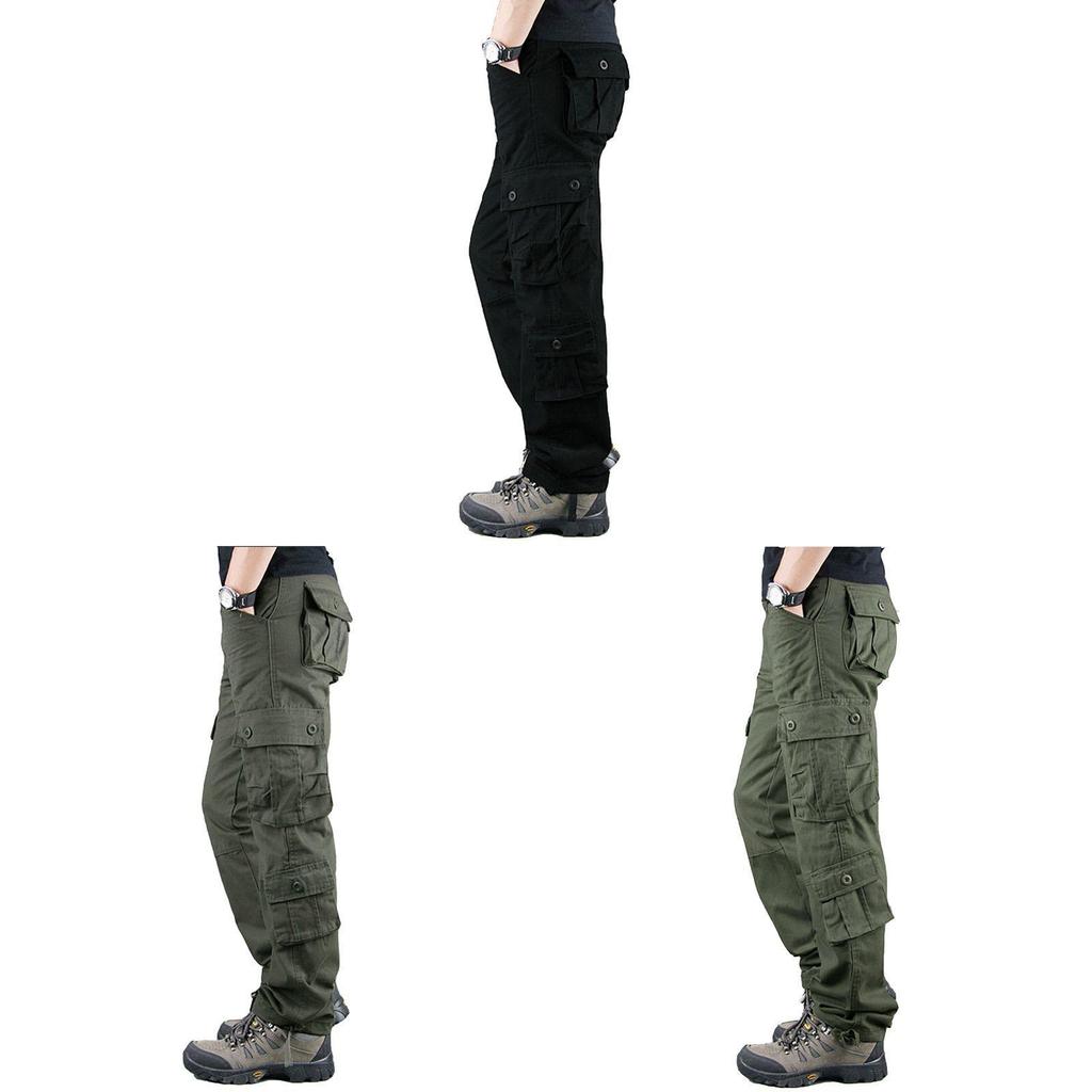 Outdoor Men Multipocket Work Pants Cotton Durable Casual Trousers For Youth