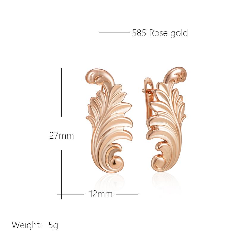 Fashion Glossy Dangle Earrings For Women Rose Gold Color Simple Ethnic Pattern High Quality Daily Fine Jewelry