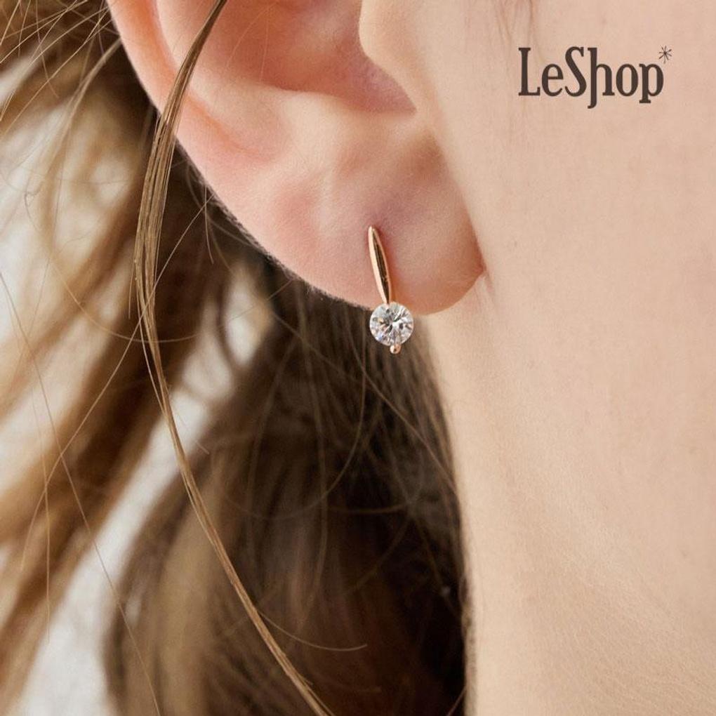 

[LsSHOP] 14K Daily Single Prong Earrings (Gold Plated)_LJ5088BRE rose gold