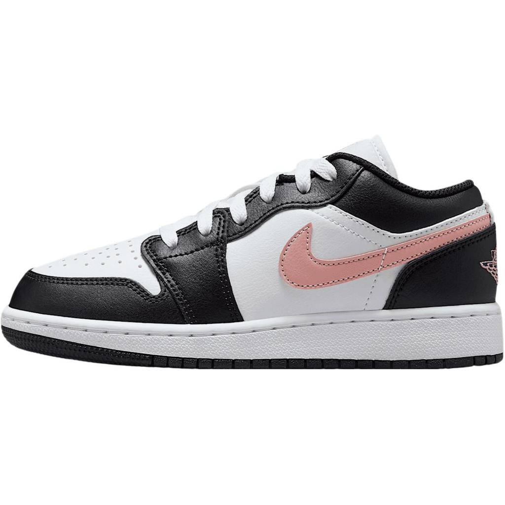 Air Jordan 1 Low GS Black Rust Pink Kids Sneakers White 553560-165