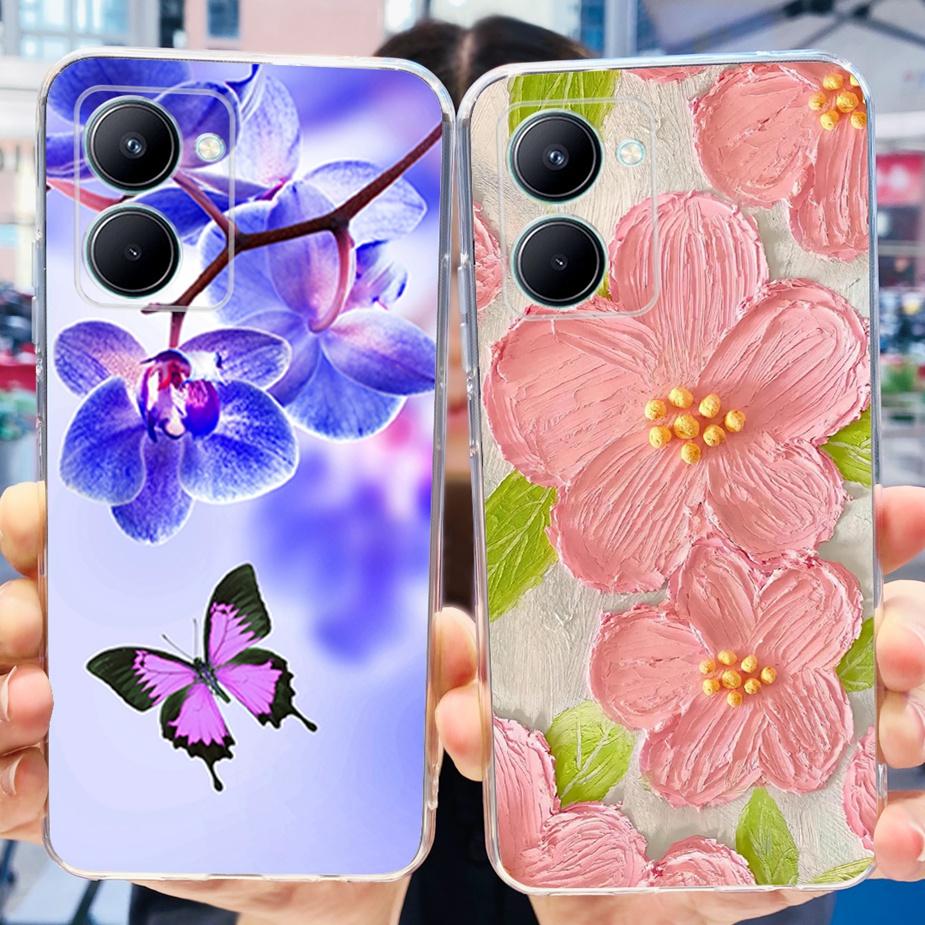 For Realme C33 2023 Case New Fashipn Painted Back Cover Soft Silicone Phone Case For Realme C33 C 33 RealmeC33 Fundas 6.5'' Bags