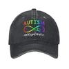 Unisex Autism Awareness Respect Love Support  Print Hat Vintage Distressed Denim Washed  Baseball Cap Adjustable